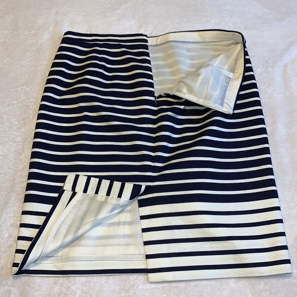 J. Crew navy & cream striped pencil skirt size 12 - Picture 6 of 12